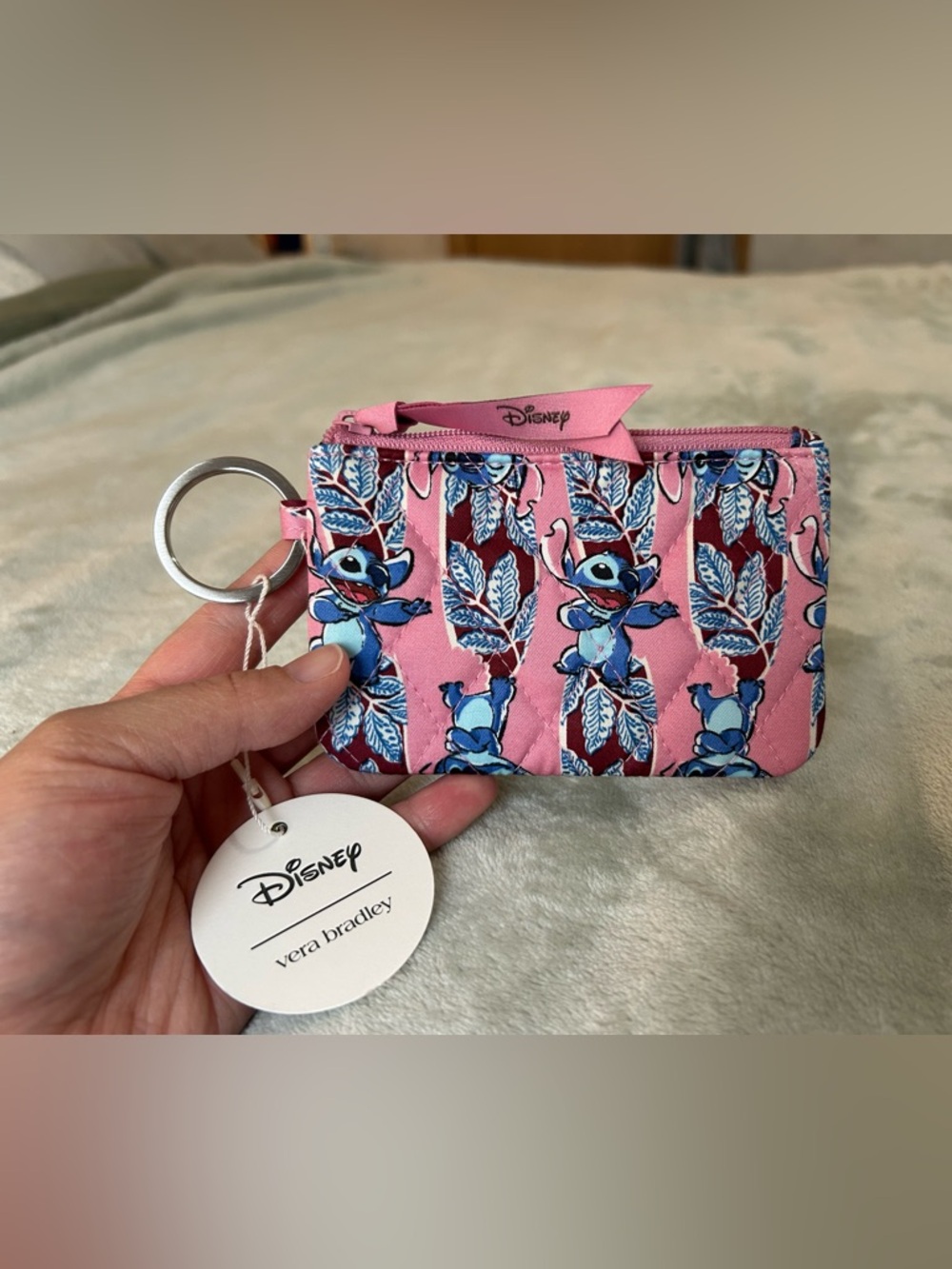 Vera Bradley Disney Zip ID Case- Surfboard Stitch